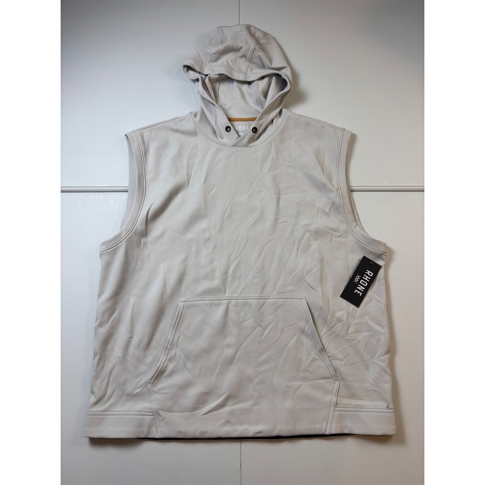 Rhone Range Sleeveless Hoodie Men's L Sleet Gray NWT $98 Performance Gym